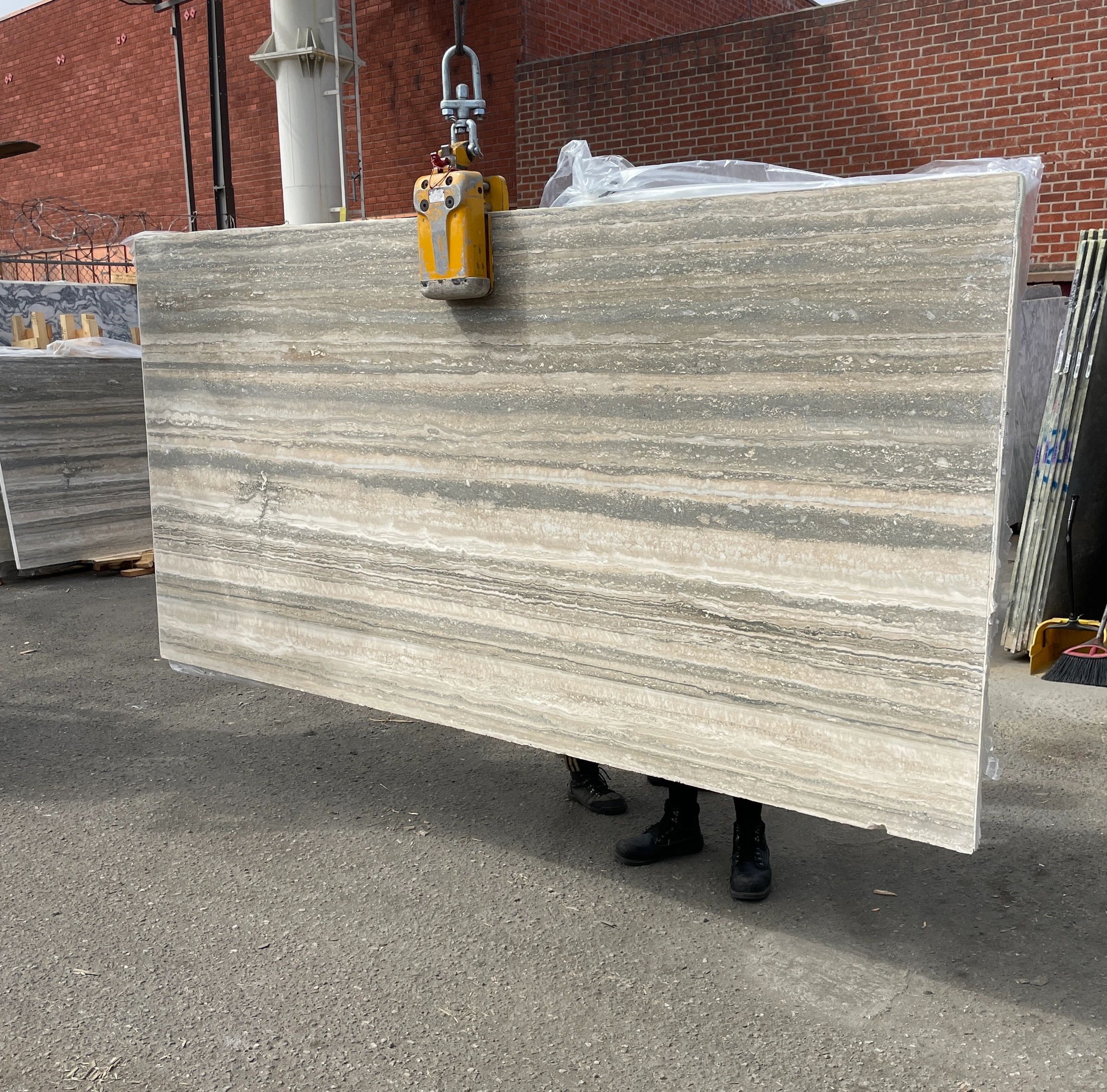 Los Angeles Slab Yard Royal Stone with Silver Travertine Slabs